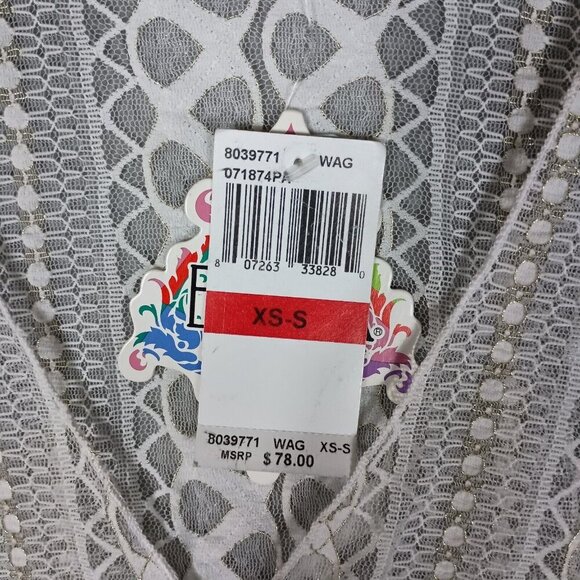 Becca Rebecca Virtue Swim Cover-Up Women XS-S Ivory Gold Tunic Top Lace Boho NWT - Picture 6 of 13